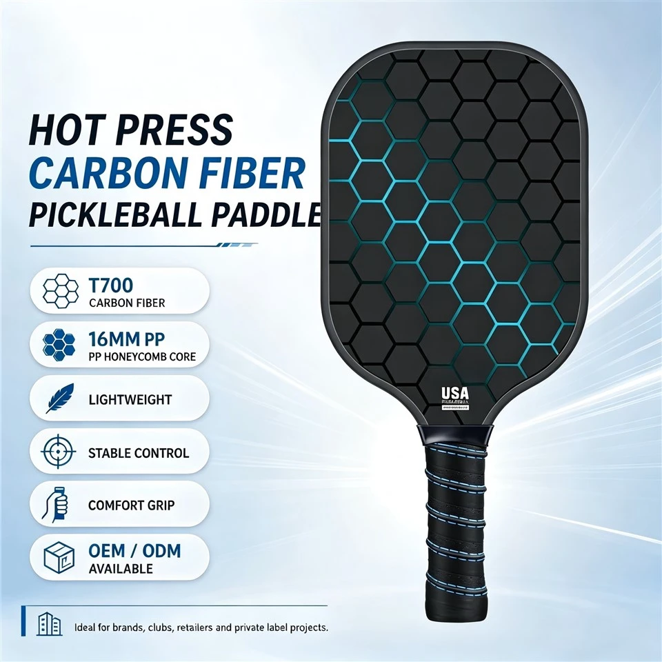Paleta Pickleball OEM T700 de fibra de carboni aprovada per USAPA